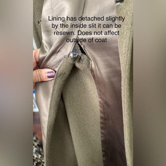 Perry Ellis Vintage Mens Brown Long Overcoat Topcoat - Picture 6 of 6